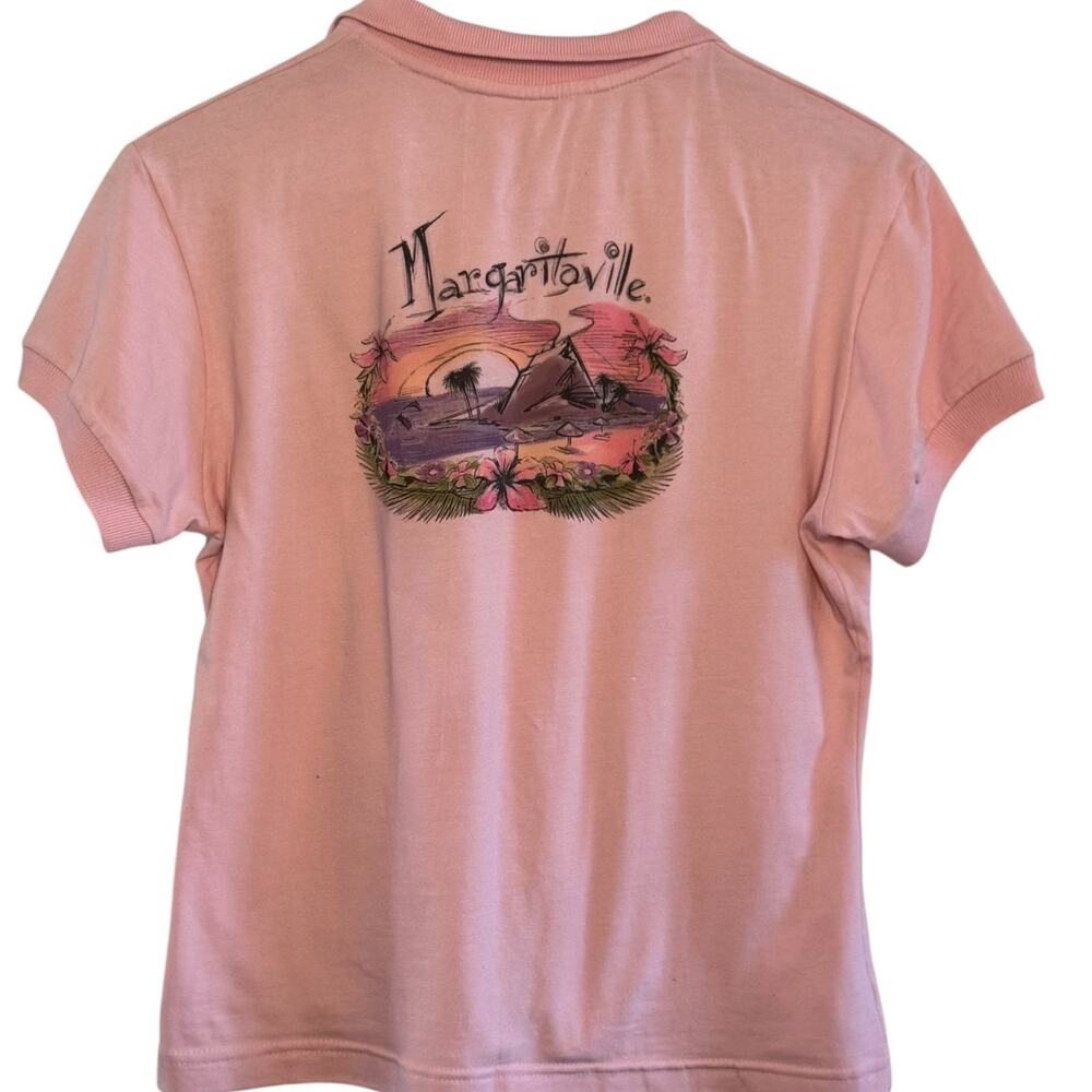 Jimmy Buffett Margaritaville Women's Large Pink Sunset Collared Polo Shirt